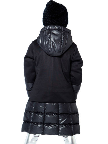 Deux Par Deux Puffy Long Coat Black Sizes 7, 8