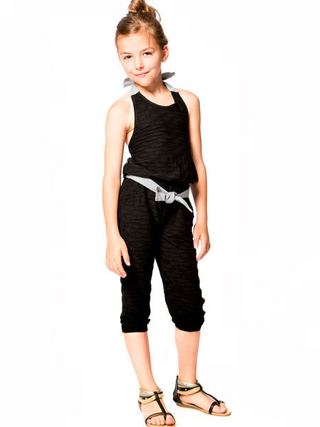 Deux Par Deux So Safari! Black Jumpsuit Girls Size 5