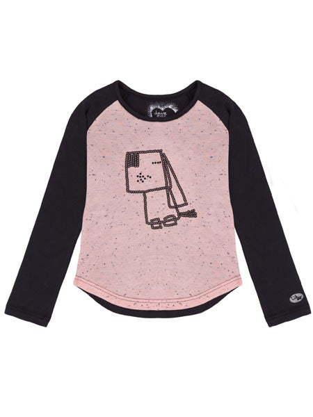 Deux Par Dog Print Raglan T-Shirt Girls Size 4