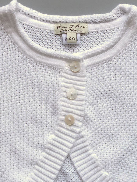 Eliane et Lena Infant  & Toddler Girls White Akido Sweater Sizes 12M-3