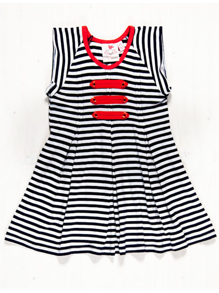 Fore N Birdie Toddler Girls Navy Stripe Dress Size 3T