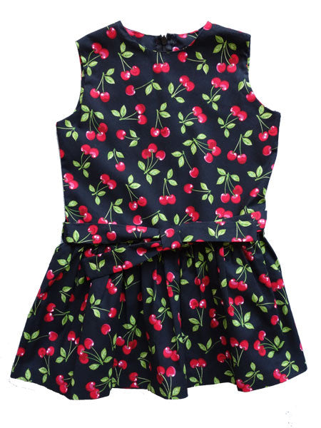 Fiveloaves Twofish Cherry Print Little Girls Dress Sizes 4, 5