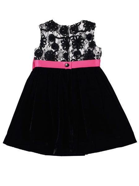 Florence Eiseman Black Velvet Toddler Girls Dress  2T, 4T