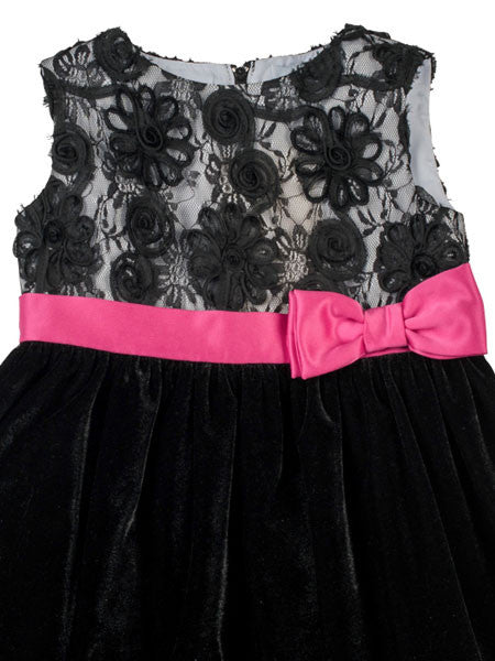 Florence Eiseman Black Velvet Toddler Girls Dress  2T, 4T