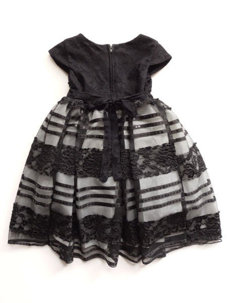 Isobella & Chloe Peyton Black Lace Tulle Baby Girls Dress