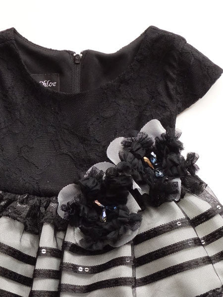 Isobella & Chloe Peyton Black Lace Tulle Baby Girls Dress