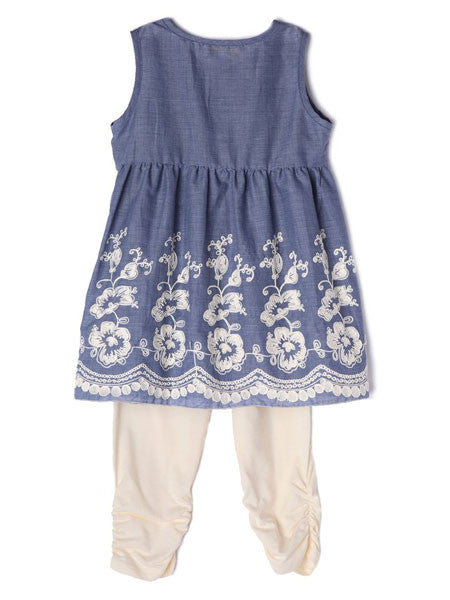 Isobella & Chloe Sweetwater Blue Tunic and Leggings Set Sizes 4-6