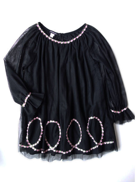 Kate Mack Rumba Roses Black Dress Girls 5-7