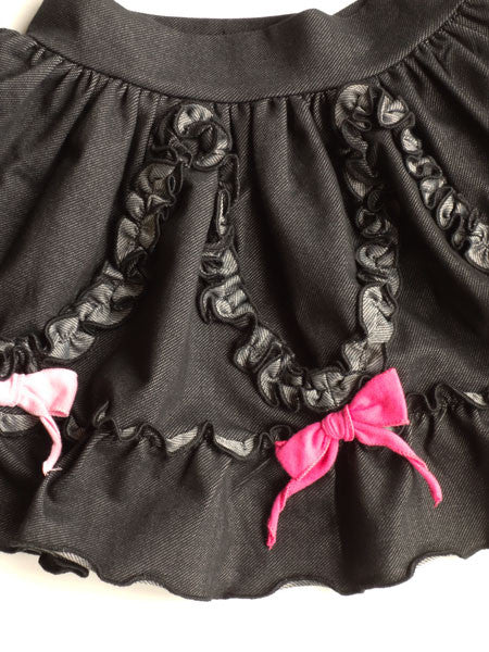 Love U Lots Pink Top & Black Skirt Set
