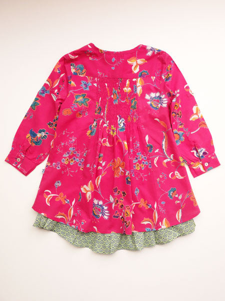 Little Handprint Dorset Pink Cotton Dress Toddler Girls