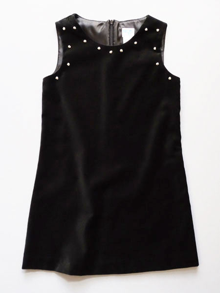 Luli & Me Pearl Trimmed Girls Black Velvet Dress Sizes 7 & 8