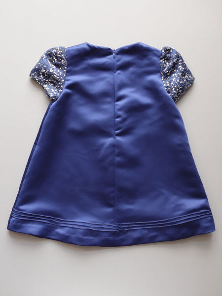 Luli & Me Blue Satin Baby & Toddler Party Dress