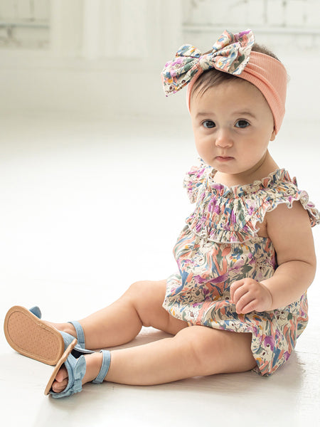 Mabel + Honey Blooming Beauty Floral Woven Romper