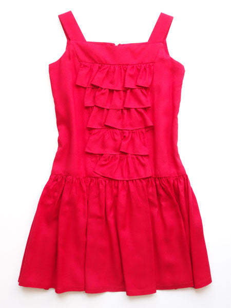Maria Casero Red Ruffle Dress Size 7