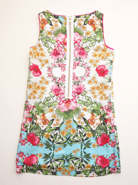 Maria Casero Tropical Floral Print Girls Dress Size 8