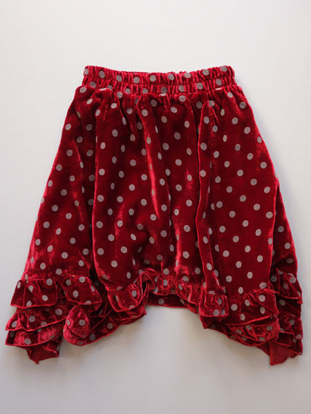 Pom Pom Briljant Velvet Girls Skirt Size 7/8