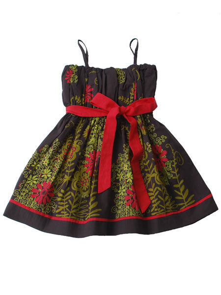 Sophie Catalou Girls Moka Swiss Floral Print Dress Size 4