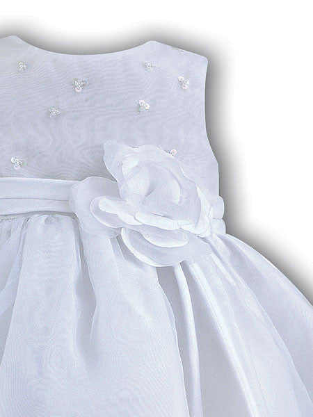Sarah Louise Toddler Girls White Organza Dress