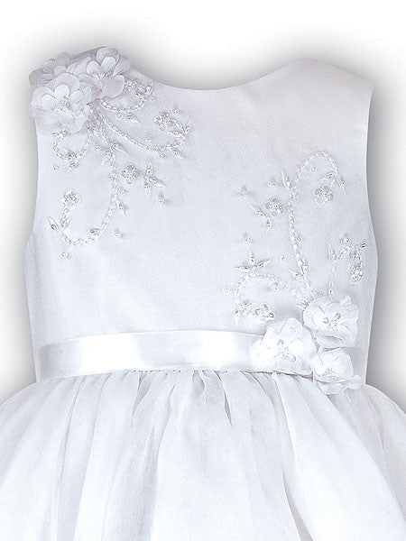Sarah Louise Toddler & Little Girls White Ballerina Length Dress Size 3 & 4