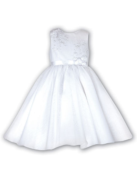 Sarah Louise Toddler & Little Girls White Ballerina Length Dress Size 3 & 4