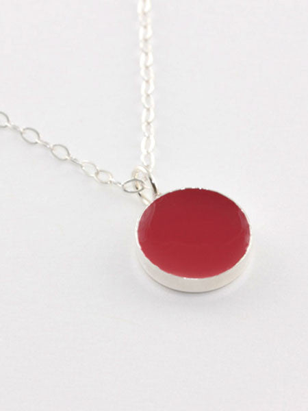 DA Metals Red Enamel Pendant Necklace