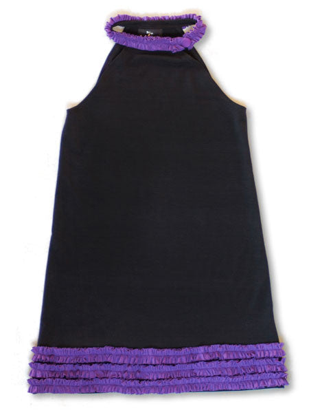 Llum Bertoia Dress Black & Purple Halter Sizes 2T-6 llbd shop Exclusive
