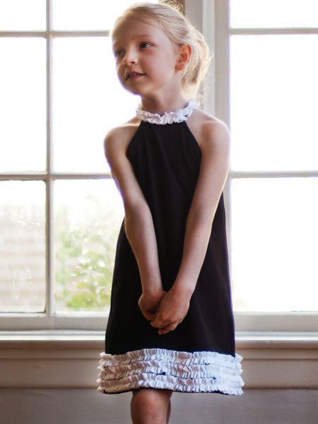 Llum Bertoia Dress Black & White Jersey Halter Size 2T